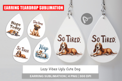 Lazy Vibes Dog Quotes Earring Product Image 1