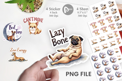 Lazy Vibes Dog Quotes Sticker Product Image 1