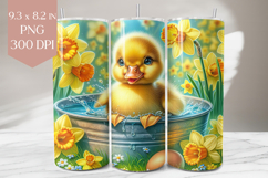 Duckling in Bathtub Spring Tumbler Wrap Product Image 1