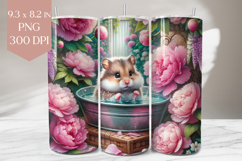 Hamster and Peonies Tumbler Wrap Product Image 1