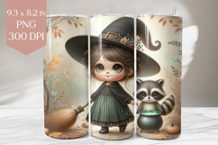 Witch Girl &amp; Raccoon Tumbler PNG Wrap Product Image 1