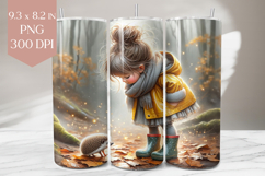 Autumn Girl &amp; Hedgehog Tumbler PNG Product Image 1