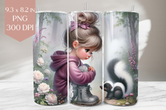 Girl and Skunk Forest Tumbler PNG Product Image 1