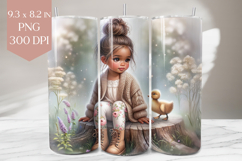 Girl &amp; Duckling Tumbler Wrap PNG Product Image 1