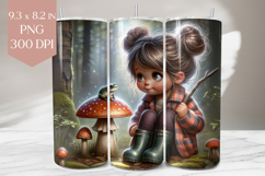 Forest Girl and Frog Tumbler Wrap PNG Product Image 1