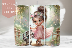 Girl &amp; Raccoon Tumbler PNG Design Product Image 1