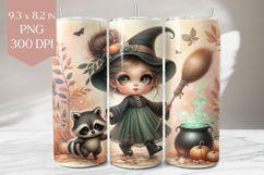 Cute Witch and Raccoon Tumbler Wrap Product Image 1
