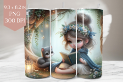 Reading Girl and Cat Tumbler PNG Product Image 1