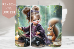 Forest Witch Tumbler PNG, Magic Girl 20oz Wrap Design Product Image 1