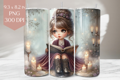 Candlelight Witch Tumbler PNG, Spellbook 20oz Wrap Design Product Image 1