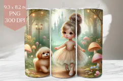 Princess and Puppy Tumbler Wrap PNG Product Image 1