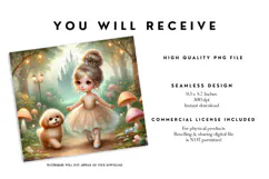 Princess and Puppy Tumbler Wrap PNG Product Image 2