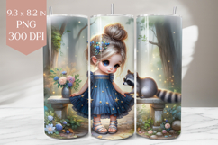 Woodland Raccoon Tumbler Wrap Sublimation Product Image 1