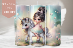 Rainbow Dress Girl &amp; Unicorn Tumbler Wrap Product Image 1