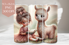 Cute Girl &amp; Llama Tumbler Wrap Product Image 1