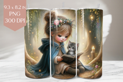 Cute Girl &amp; Kitten Forest Tumbler Product Image 1