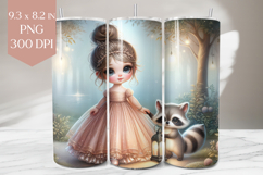 Cute Kids Raccoon Tumbler Sublimation Product Image 1