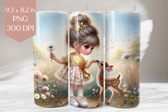 Girl &amp; Fawn Meadow Tumbler Wrap PNG Product Image 1
