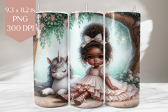 Whimsical Girl &amp; Unicorn Tumbler Wrap Product Image 1