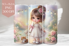 Graduation Girl and Kitten Tumbler Sublimation PNG Product Image 1