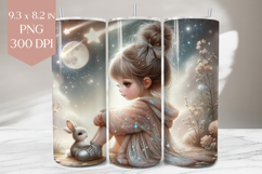 Starry Girl and Bunny Tumbler Sublimation PNG Product Image 1