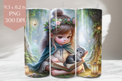 Fairy Girl and Kitten Tumbler PNG Product Image 1