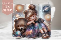 Galaxy Girl and Bear Tumbler PNG Product Image 1
