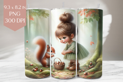 Forest Girl and Squirrel Tumbler PNG Product Image 1