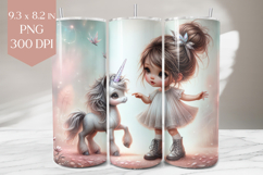 Unicorn &amp; Girl Tumbler Wrap PNG Product Image 1