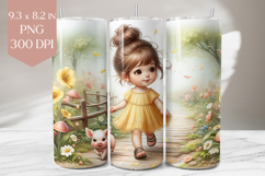 Sunshine Girl &amp; Piglet Tumbler Wrap PNG Product Image 1
