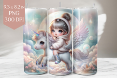 Angel Girl &amp; Unicorn Tumbler PNG Product Image 1