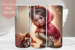 Autumn Girl &amp; Mouse Tumbler PNG Product Image 1