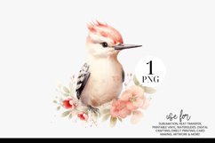 Romantic Floral Woodpecker PNG Product Image 1