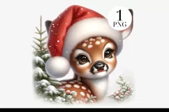 Watercolor Baby Deer Clipart PNG Product Image 1