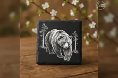 The Pine-Shadow Bear Woodland Animal Laser Engraving PNG Product Image 2
