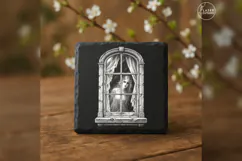 The Watching Window Haunted House Laser Engraving PNG Product Image 2