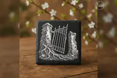 The Root-Taken Gate Haunted House Laser Engraving PNG Product Image 2