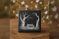 The Thornwood Silhouette Haunted House Laser Engraving PNG Product Image 2