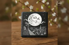 The Moon's Good Evening Vintage Halloween Laser Engraving PN Product Image 2