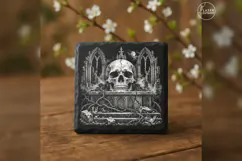 The Ossuary Throne Gothic Halloween Laser Engraving PNG Product Image 1