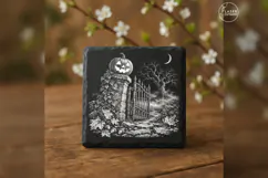 The Gatekeeper Grin Pumpkin Halloween Laser Engraving PNG Product Image 1