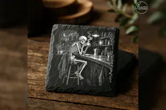 The Afterlife Espresso Gothic Skeleton Laser Engraving PNG Product Image 2