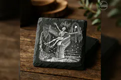 The Stair-Rail Shuffle Gothic Skeleton Laser Engraving PNG Product Image 2