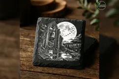 The Belfry Moonrise Gothic Celestial Laser Engraving PNG Product Image 2