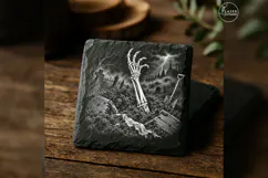The Unfinished Burial Halloween Cemetery Engraving PNG Product Image 2