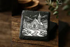 The Chapel of First Snow Christmas Village Laser Engraving P Product Image 2