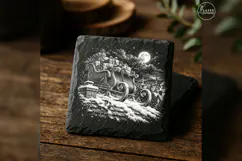 The Rooftop Sleigh Santa Claus Christmas Laser Engraving PNG Product Image 2