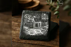 Brass Buckle Ledger Santa Christmas Laser Engraving PNG Product Image 1