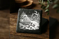 Sledside Pom-Pom Winter Christmas Laser Engraving PNG Product Image 2