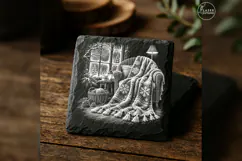 Snowflake Quilt Winter Christmas Laser Engraving PNG Product Image 2